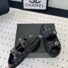 Chanel Chic Dad Sandals, Fashionable Women's Slides Dark Blue