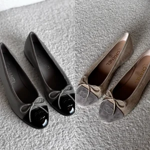 Chic Women's Cap-Toe Flats - Chanel