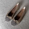 Chic Women's Cap-Toe Flats - Chanel Beige