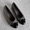 Chic Women's Cap-Toe Flats - Chanel grey