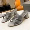 Gina Embellished Block Heel Mules - Chic Comfort silver