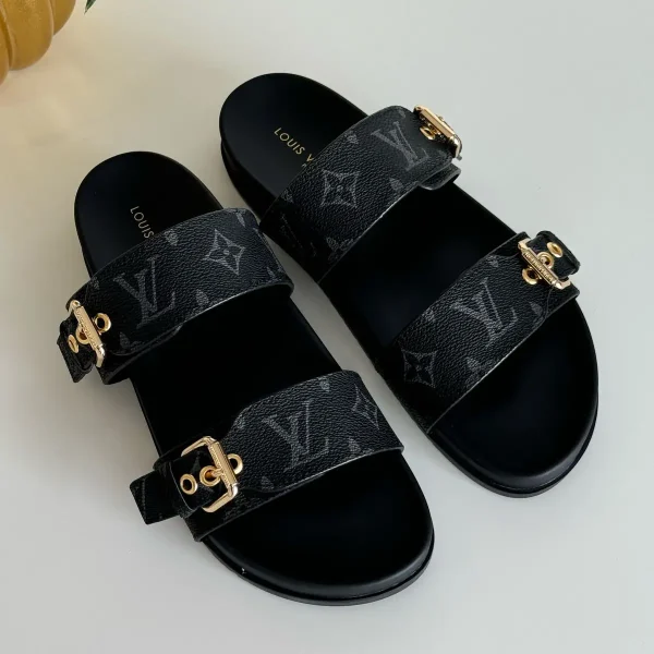 Louis Vuitton Monogram Slides, Elegant Ladies' Sandals